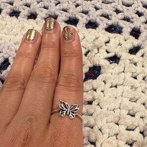 Elegant Silver Butterfly Ring size 7